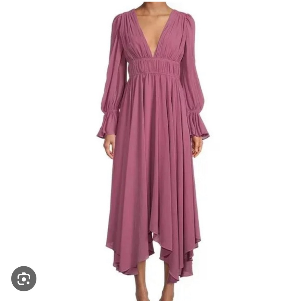 Gianni Bini Romantic Plunge Neck Midi Dress